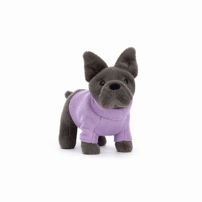 Jellycat Sweater French Bulldog Purple Dog UK | 06937QKRD